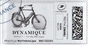 Stamp, Dynamique No 3 Velo Electrique, Personalized and Private Mail Stamps,  , Bicycles
