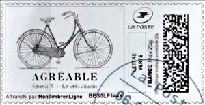 Stamp, Agreable No 5 Velo Citadin, Personalized and Private Mail Stamps,  , Bicycles
