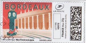 Stamp, Bordeaux Clock Tower, Personalized and Private Mail Stamps,  , Bicycles, Clocks, Town Squares, Townscapes / City Views