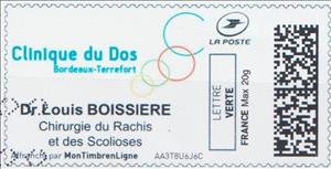 Stamp, Clinique du Dos, Personalized and Private Mail Stamps,  , Healthcare, Hospitals, Physicians