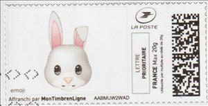 Stamp, Rabbit Emoji, Personalized and Private Mail Stamps,  , Animals (Fauna), Cartoons, Rabbits