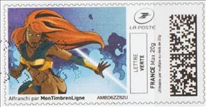 Stamp, Super Woman with Ginger Hair, Personalized and Private Mail Stamps,  , Cartoons, Comics