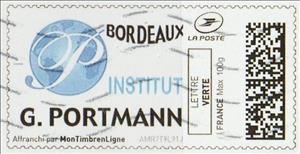 Stamp, Bordeaux Institut G. Portmann, Personalized and Private Mail Stamps,  , Advertisements, Education, Logos, Universities