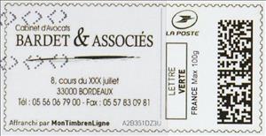 Stamp, Bardet and Associates Cabinet D'Avocats, Personalized and Private Mail Stamps,  , Advertisements, Lawyers - Advocates
