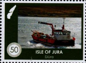 Stamp, Jura ferry, Cinderellas,  , Ferries, Islands, Ships