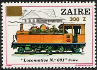 Stamp, CD 995 overprint new value, Zaire,  , Railways