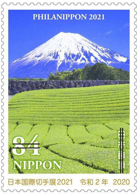 Mount Fuji and tea plantation