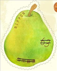 Stamp, Nashi (Pear), Japan,  , Fruits, Greetings, Plants (Flora)