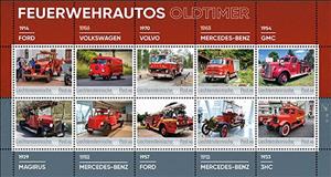 Mini Sheet, Classic Fire Engines, Personalized and Private Mail Stamps,  , Fire-brigade, Vehicles