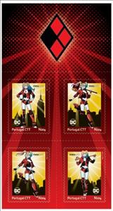 Booklet Pane, DC Comics : Harley Quinn, Personalized and Private Mail Stamps,  , Cartoons