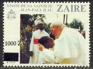 Stamp, CD 1096 with new value, Zaire,  , Famous People