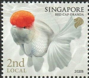 Stamp, Redcap Oranda (2020B Reprint), Singapore,  , Animals (Fauna), Fishes
