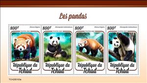 Mini Sheet, Pandas, Chad,  , Animals (Fauna), Bears, Giant Pandas, Mammals