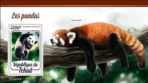 Souvenir Sheet, Pandas, Chad,  , Animals (Fauna), Bears