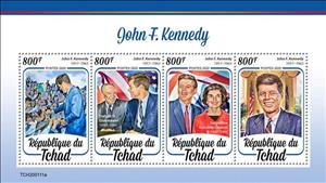 Mini Sheet, John F. Kennedy, Chad,  , Famous People, Heads of State, Politicians