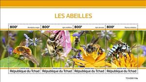 Mini Sheet, Bees, Chad,  , Animals (Fauna), Bees, Insects