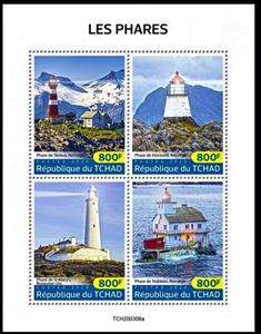 Mini Sheet, Various Lighthouses, Chad,  , Buildings, Lighthouses