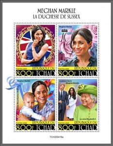 Mini Sheet, The Duchess of Sussex, Chad,  , Duchess, Famous People, Princes, Queens, Royalty
