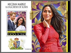Souvenir Sheet, The Duchess of Sussex, Chad,  , Duchess, Famous People, Princes, Royalty