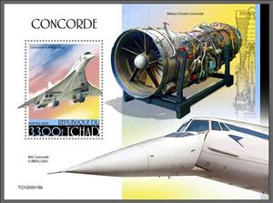 Souvenir Sheet, Concorde G-BBDG (202), Chad,  , Aircraft, Aviation