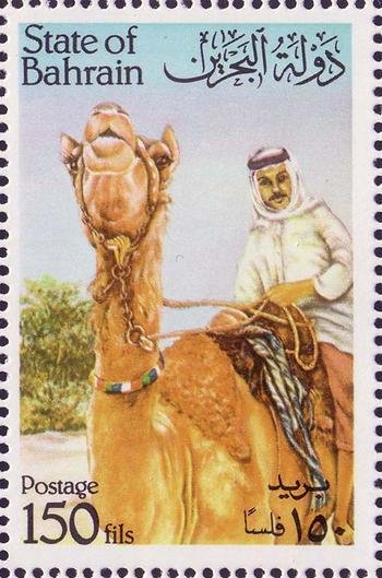 Dromedary and rider to the left