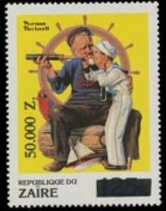 Stamp, CD 1091 with new value, Zaire,  , Artists