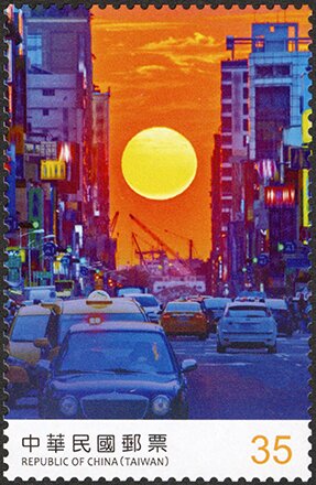 Qingnian First Road, Kaohsiung at Sunset