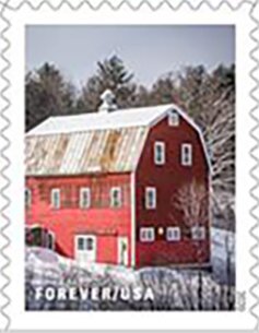Barn Covered in Snow
